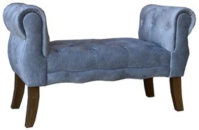 Panca poggiapiedi 96 cm con braccioli - velluto Grigio CHESTER