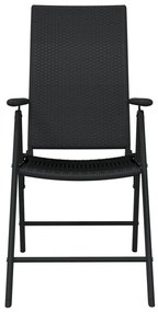 Set mobili da pranzo per giardino 5 pz nero