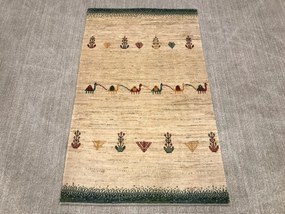 Gabbeh Tappeto 90 x 150 Beige (Iran) Annodato A Mano