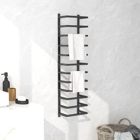 Portasciugamani Nero 24x12x96 Cm İn Acciaio /