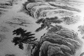 Stampa su tela – Pittura di paesaggio cinese in bianco e nero