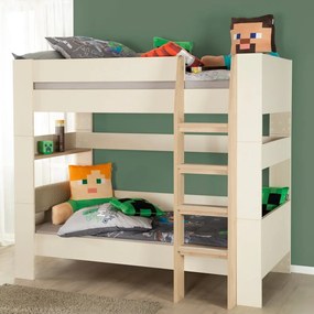 Letto da bambini a castello beige rete non inclusa 90x200 cm Double – Roba