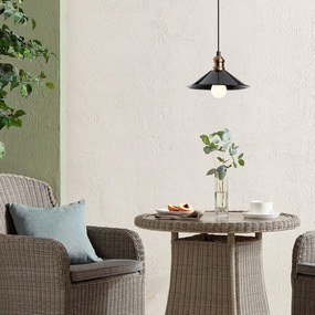 Opviq Lampada a sospensione Berceste 250-S, nero/oro, metallo, Ø 24 cm