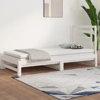 Dormeuse Estraibile Bianca 2x(90x190) cm Legno Massello di Pino cod mxl 64005