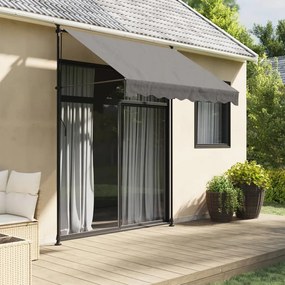 Tenda Da Sole Retrattile Antracite 200x150 Cm Tessuto E Acciaio /