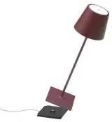 Zafferano Poldina Pro bordeaux lampada LED da tavolo senza fili