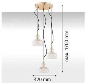 Argon 1462 - Lampadario a sospensione con filo CRUZ 3xE14/7W/230V