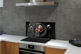 Pannello paraschizzi cucina Cialde di cuore in un gelato al cucchiaio 100x50 cm