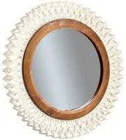 Specchio rotondo 'Diva Mirror' con cornice in Teak e rete metallica by Cipi - specchio 60 cm