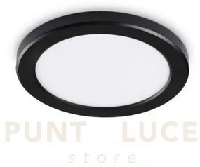 Lampada da soffitto aura pl round 4000k nero