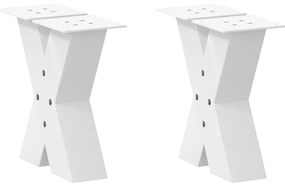 Gambe Tavolino Da Caffè A X 2 Pz Bianco 40x(30-31)cm İn Acciaio /