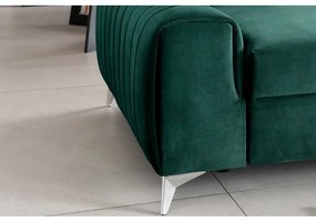 Divano verde allungabile e rivestimento in velluto 261 cm Laurence – ELTAP