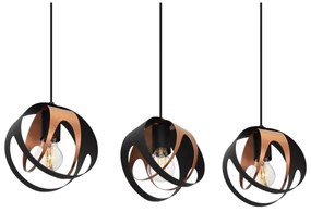 Lampadario a sospensione con filo MOONLIGHT 3xE27/15W/230V nero/rame