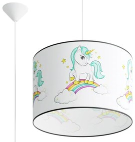Sollux SL.1413 - Lampadario a sospensione per bambini UNICORN 1xE27/15W/230V diametro 40 cm