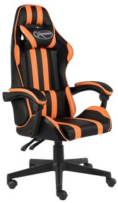 Sedia Da Gaming Nero E Arancione İn Similpelle /