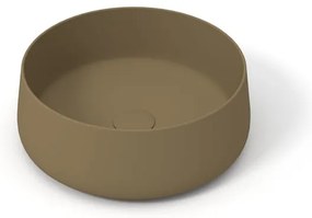 Lavabo da appoggio Wave OLYMPIA CERAMICA tondo in ceramica marrone piletta non inclusa