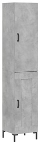 Credenza grigio cemento 34,5x34x180 cm in legno multistrato