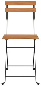 Sedie pieghevoli da bistrò 8 pz legno massello teak e acciaio