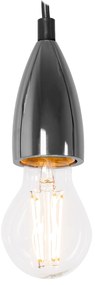 Lampada Da Soffitto Pensile Montatura Chrome Black APP357-1CP