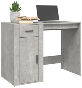 Scrivania grigio cemento 100x49x75 cm in legno multistrato