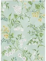 Nina Campbell Carta da parati Almora - Aqua/ Yellow/ Green