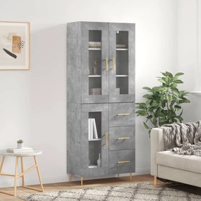 Credenza Grigio Cemento 69,5x34x180 Cm İn Legno Multistrato /