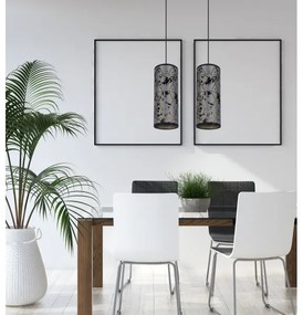 Lampadario a sospensione con filo AVALO 2xE27/60W/230V grigio/nero