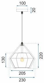 Lampada Pensile Da Soffitto Diamante di Vetro Bianca APP451-1CP