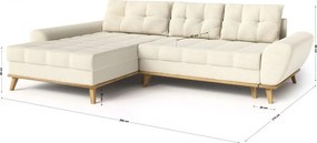 Divano letto angolare crema (penisola a sinistra) Balitco - Ropez