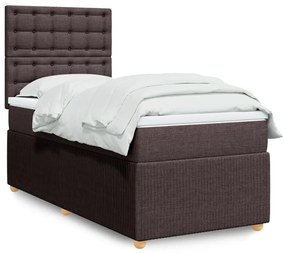 Giroletto A Molle Con Materasso Marrone Scuro 100x200cm Tessuto /