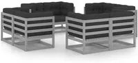 Set Divani da Giardino 8 pz con Cuscini Legno Massello Pino 3076336