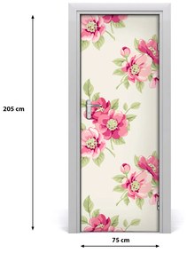 Adesivo per porta Fiori rosa 75x205 cm