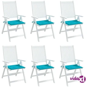 vidaXL Cuscini per Sedia 4 pz Turchese 50x50x7 cm Tessuto Oxford