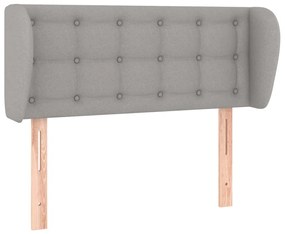 Testiera ad orecchio grigio chiaro 103x23x78/88 cm in tessuto