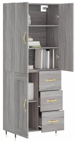 Credenza grigio sonoma 69,5x34x180 cm in legno multistrato