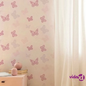 Noordwand Kids at Home Carta da Parati Butterfly Rosa 100114
