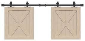 Kit Anta Scorrevole Per Armadio 122 Cm İn Acciaio Al Carbonio /