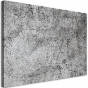 Quadro su tela, Pattern grigio su un muro di cemento