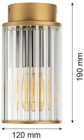 Argon 8774 - Plafoniera da esterno NORFOLK 1xE27/15W/230V IP44 oro
