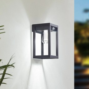 Lindby Smart LED lampada solare da parete Enea, sensore, CCT, RGB, Tuya Enea Lindby, dimmerabile, Nero, Alluminio, Moderno