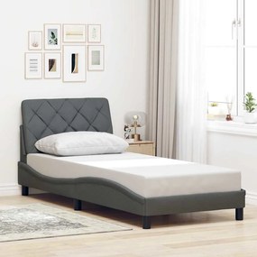 Giroletto Senza Materasso Grigio Scuro 90x200 Cm Tessuto /