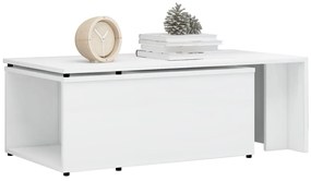 Tavolino Salotto Bianco Lucido 150x50x35 cm Legno Multistrato