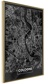 Poster  City Map: Cologne (Dark)  Cornice Quadri Cornice d'oro, Larghezza x Altezza Home decor 40x60