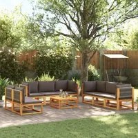 Set Divano Giardino 9 pz con Cuscini Legno Massello di Acacia 3278834