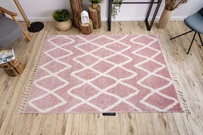 Tappeto BERBER BENI rosa Frange berbero marocchino shaggy