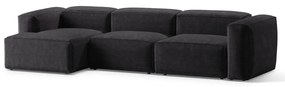 Divano angolare grigio scuro (con penisola a sinistra/con chaise lounge) con rivestimento in velluto a coste Bergamo – Cosmopolitan Design