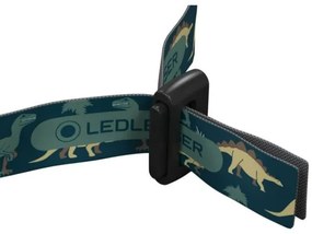 Ledlenser KIDLED4R DINO - Lampada frontale LED ricaricabile a intensità regolabile per bambini, IPX4, 40 lm, 18 h, verde