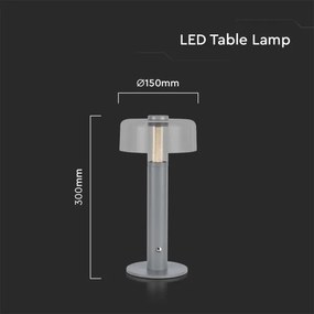 LED Lampada da tavolo ricaricabile dimmerabile LED/1W/5V 3000K 1800 mAh grigio