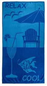 Telo mare 90x165 cm relax cool blu