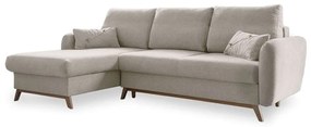 Divano letto angolare beige, angolo sinistro Scandic Lagom - Miuform